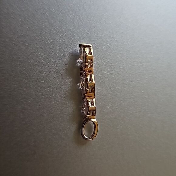 Well made CZ Stones Pendant Stamped 925 Silver, w/ Gold Plating - Picture 6 of 6